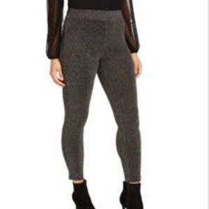 Wild Fable Women Shimmer Metallic Pull On Legging Pants Black Silver XL